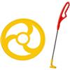 TWTCZOZ Cerchio con Bastone di Spinta Resistente Giocattolo di Plastica con Cerchio e Asta Bilanciato Gioco All'aperto per Bambini, Giallo, M