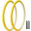 WEISHIDAI 2PC 700x23C (23-622) Pneumatici Gialli Colorati, 700 23C Bici da Strada | 23-622 Copertone per Ruote Anteriori e Posteriori di Bicicletta Giallo