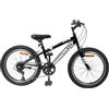 Drillkyn Mountain bike per bambini con cambio a 6 marce, sella e manubrio regolabili, robusto telaio in acciaio, campanello e catarifrangenti, adatta per 5-8 anni, ideale per il tempo libero