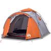 GKHPYURE Tenda a Cupola Grigio e Arancione 3 Persone con Rilascio Rapido e Telo