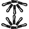 SEWOART 12 Pezzi Gancio Terminale per Corda Elastica, Plastico Nero | Resistente All'acqua, Anti Ruggine e Corrosione, per Corde e Fili, Accessori Kayak