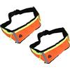 Alomejor Ultrathin Waist Pack with Reflective Strips (ORANGE) | Resistente all\'acqua, Cintura elastica regolabile, Tasche separate, Porta per cuffie, Adatto per gli sport all\'aria aperta