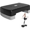 Genérico Step da fitness regolabile in altezza per step aerobica | Piattaforma antiscivolo, 45 cm, per allenamento cardio a casa, esercizi per donne e palestra domestica