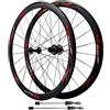 KUNYOS Set di Ruote per Bici da Strada 700C, Lega di Alluminio Anteriore 2 Posteriori 4 Cuscinetti 20/24 Fori Cerchi A Doppia Parete Mozzo A Sgancio Rapido 7/8/9/10/11/12 velocità, Ruote Freno C/V