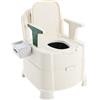 Deurqund Toilette da campeggio portatile, luce di movimento per anziani | 60,6 x 60,6 x 78,3 cm, 2 altezze e 2 contenitori interni per camera + WC sgabello. Ideale per anziani, donne incinte, camper