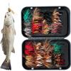 Générique Esche da pesca assortite con ami | Esche da Pesca in Acqua Dolce con Scatola Magnetica per acqua salata e acqua dolce in barca stagno lago molo