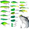 Generico Kit Esche Artificiali per Bass Set di Minnow Crankbait e Attrezzatura da | Kit Attrezzatura per Pesca a Lure per Fiume, Stagno, Lago, Bacino, Torrente, , Surfcasting