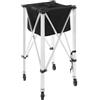 Qussse Cestino per palline da tennis con ruote, per 150-170 palline | Carrello per palline con telaio in alluminio, borsa rimovibile e borsa per il trasporto, per palline da tennis, baseball