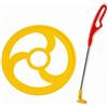 TWTCZOZ Cerchio con Bastone di Spinta Resistente Giocattolo di Plastica con Cerchio e Asta Bilanciato Gioco All'aperto per Bambini, Giallo, L