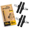 BikePeak V-Brake, pastiglie freno da 60 mm, set da 4 pezzi, 20-29 pollici | 4 pastiglie freno (2 paia) per ruota anteriore e posteriore, con scanalature profilate per una forza frenante dosabile su