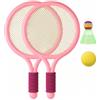 Sjfbebsy Set da Badminton per Bambini da 2 Pezzi, Racchette con Impugnatura Morbida con volani per Giochi Genitore-Figlio per Interni ed Esterni