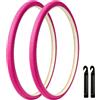 WEISHIDAI 2PC 700x23C Pneumatici Rosa, 700 23C Bici da Strada Antiforatura | ETRTO 23-622 Copertone per Ruote Anteriori e Posteriori di Bicicletta Rosa