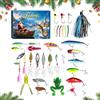 Salyeeluly Calendario 'Avvento con Esca da Pesca 24 Giorni di Natale con Attrezzi per | Calendario Countdown Pesca per Uomo Donna Nonno Marito Fidanzato Principianti Esperti Lago Stagno Torrente