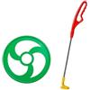 TWTCZOZ Cerchio con Bastone di Spinta Resistente Giocattolo di Plastica con Cerchio e Asta Bilanciato Gioco All'aperto per Bambini, Verde, S