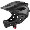 Generic Casco integrale per bambini, con protezione per il mento rimovibile | Casco integrale per bambini, per BMX, dirt bike, skateboard, 2 in 1, per bambini e adolescenti (nero)
