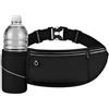 QiYTTrade Marsupio da corsa con borraccia per corsa e allenamento, marsupio da corsa per uomo e donna, marsupio leggero con 3 scomparti, porta cellulare, riflettente, impermeabile