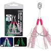 VlHpnpe 2 ami da pesca doppi per esche luminose | Acqua salata fresca, ami da pesca, maschere a caduta lenta rapidamente, esche verticali Jigging, doppi ami di assistenza per