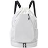 Fzaqwen Sacca Sportiva con Tasche Regolabile, Bianco, Bianco | Multitasche, Zaino con Coulisse e Tasca Laterale, Spazioso, Zaino con Coulisse e Cinghie Regolabili, Sportivi, Pendolari