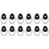 Marchfunny Confezione da 12 anelli a D per kayak, in nylon, colore nero | Set da 12 pezzi, per fettuccia in nylon premium, inserto in acciaio inox, finitura nera, forme ovali e quadrate