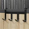 Drillkyn Supporto per briglia con 4 ganci, nero, in acciaio verniciato a polvere, 36 x 15 x 19 cm, per accessori da sella e briglie per equitazione, attrezzatura per cavalli e cura della sella