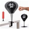 TranRantic Sacco da Boxe da Tavolo con Ventosa e Morsetto da Scrivania Nero | Ventosa Super Forte Pungiball da Tavolo, Pallina Antistress per Ufficio Casa, Divertente Regalo Festivo per Bambini e Adulti