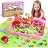 KNASON Sabbia Magica Bambini per Cani e Gatti, Regalo per Bambini 3-8 Anni | 900 g de Arena para Juegos Sensoriales, Sabbiere con Coperchio, Figurine di Cani e Gatti, Sabbia Giocattolo
