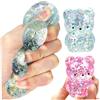 Tapallmy 2 pezzi di palline da spremere simpatico giocattolo da spremere a forma di orso 2, 36x1, 77 piccoli giocattoli resistenti allo stress con paillettes scintillanti giocattolo antistress a crescita lent