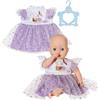 BABY born Vestito tutù lilla - Abito per bambole con tulle & stelle - Accessorio per bambole - Adatto a bambole da 43 cm