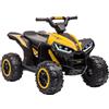 Salutmeuble Quad elettrico 12 V per bambini con LED e musica, 2 velocità, clacson, veicolo per bambini con telecomando per ragazzi e ragazze dai 3 anni in Su (Giallo)