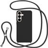 Jrkvniv Cover con Cordino per Samsung Galaxy S26 Plus/s26+,Nero | Custodia con Laccio Collana Tracolla Collo Silicone Antiurto TPU Opaca Protettiva Case per Samsung S26 Plus/s26+ 6.7