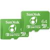 SANDISK scheda microSDXC per console Nintendo Switch 64GB, Edizione Yoshi (Scheda di memoria con Licenza Nintendo, fino a 100 MB/s, UHS-I, Class 10, U3) Include 2 Scheda