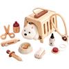 Clinica Veterinaria Giocattolo Peluche Bianco Set Veterinario Legno per Casa