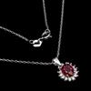 egemdiamond Collana In Argento 925 Con Rubino Ovale 7x5mm E Cz Simulato 18 Pollici