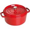STAUB Cocotte, Casseruola in Ghisa 26cm, 5,25L, Induzione, Made in France | Coperchio Aroma Rain, Per Tutti i Piani Cottura, Rotonda, Rosso-Ciliegia