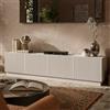 Dmora Mobile Porta TV Macherio 40x200x48h cm Beige 4 Ripiani 8 Vani, 4 Ante