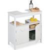 Relaxdays Mobile Sottolavabo Copricolonna, da Bagno, 2 Scomparti, HLP: 60 x 60 x 30 cm, Armadietto Copri Sifone, Bianco