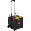 Relaxdays Carrello Portaspesa, Plastica, HxLxB: 39 x 42 x 37 cm, Portata 35 kg, Porta Spesa, Carrellino, Nero