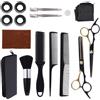Vexnaro Set Forbici Parrucchiere 16 Pezzi, Forbici Capelli Professionali, Kit Taglio Capelli con Mantello Pettini Clip Fasce Spazzola e Custodia, per Uomo Donna Bambini Uso Domestico