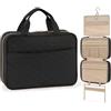 Lifewit Beauty Case da Viaggio Donna/Uomo, Trousse Trucchi Portatile, M/L | Grande Pochette Donna da Appendere, Organizer Trucchi con Gancio, Beautycase con 4 Trasparente Scomparti, Nero