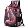 WECECE Zaino Scuola Fox Motif Bambini 6-10 Anni Zaino per Computer Animal Fox Studenti Classe 1-3 Cartella Moderno Impermeabile Gita Scolastica Viaggio Daypack