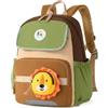 PROTAURI Zainetto Asilo Bambino 3-6 anni Leggera 12L, Leone | Con Portamonete e Cintura Pettorale, Resistente all'acqua, Riflettente, Leggera, per Libri in Formato A4, 34 cm