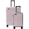 ETERNITIVE E3 Pro Set 2 valigie 134 L USB 37 L + grande 97 L TSA rosa | Set di 2 valigie coordinate: USB 37 L + 97 L; lucchetto TSA su ciascuna, si ripongono una dentro l'altra