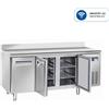 Tavolo Refrigerato 3 porte, con alzatina 400 Lt. Acciaio inox. -2°/+8°C. Cm. 180x70x85H. * INDUSTRIA 4.0 *