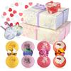 COM-FOUR® Wellness Gift Set, 2x scatole regalo con un totale di 8x bombe | 2x candele di cera di soia e 1x coriandoli da bagno - Set spa per donne e uomini per San Valentino - compleanno