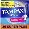 Tampax Pearl Plastic Unscented Tampons, Super Plus, 36 Count (Pack of 2)