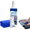 Generico Spray Pulitore Valigie 100 ml con asciugamano protettivo rinfrescante | Spray detergente multiuso valigie per borse, poliestere, custodie rigide e morbide, viaggio e gita su strada