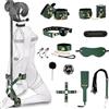 Oziral Bondage Set 15 Pièces BDSM Kit de Contrainte Réglable pour Couples avec Menottes Bandeau Bâillon & Fouet Équipement de Bondage pour Débutants à Avancés Durable et Doux pour la Peau (Vert)