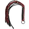 CoundCo Set Fruste BDSM Rosso e Nero - Frusta Doppia Intrecciata con Nappe - Accessorio Bondage per Giochi di Ruolo e Spanking