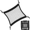 BAHME Rete per Casco Moto, Rete Bagagli per Biciclette, 30x30 cm Rete Elastica con Elastico e 4 Ganci, Pratico Supporto per Casco e Accessori, Rete Portaoggetti Auto