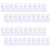 Gotetiso 40 Pezzi Portachiavi con Etichetta Scrivibile Plastica Etichette Portachiavi Bianco Targhette Portachiavi Portachiavi in Plastica con Anello Diviso Finestra Etichette